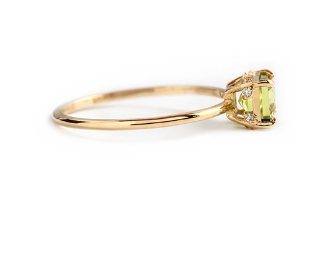 Classic Square Diamond Emerald Ring in 925 Silver