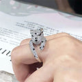 Anillo de Leopardo Ajustable con Cristales.