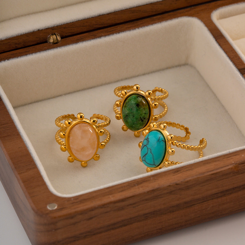 Antique Style Natural Stone Ring