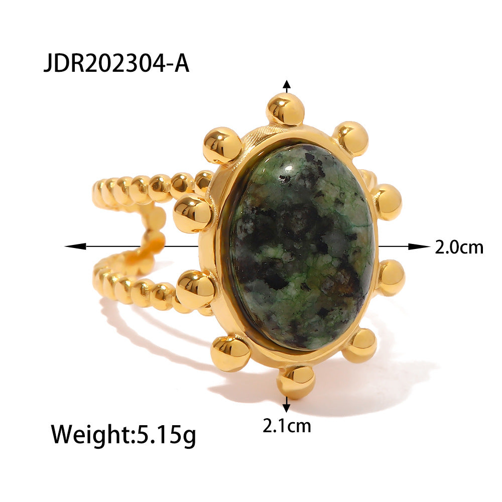 Antique Style Natural Stone Ring